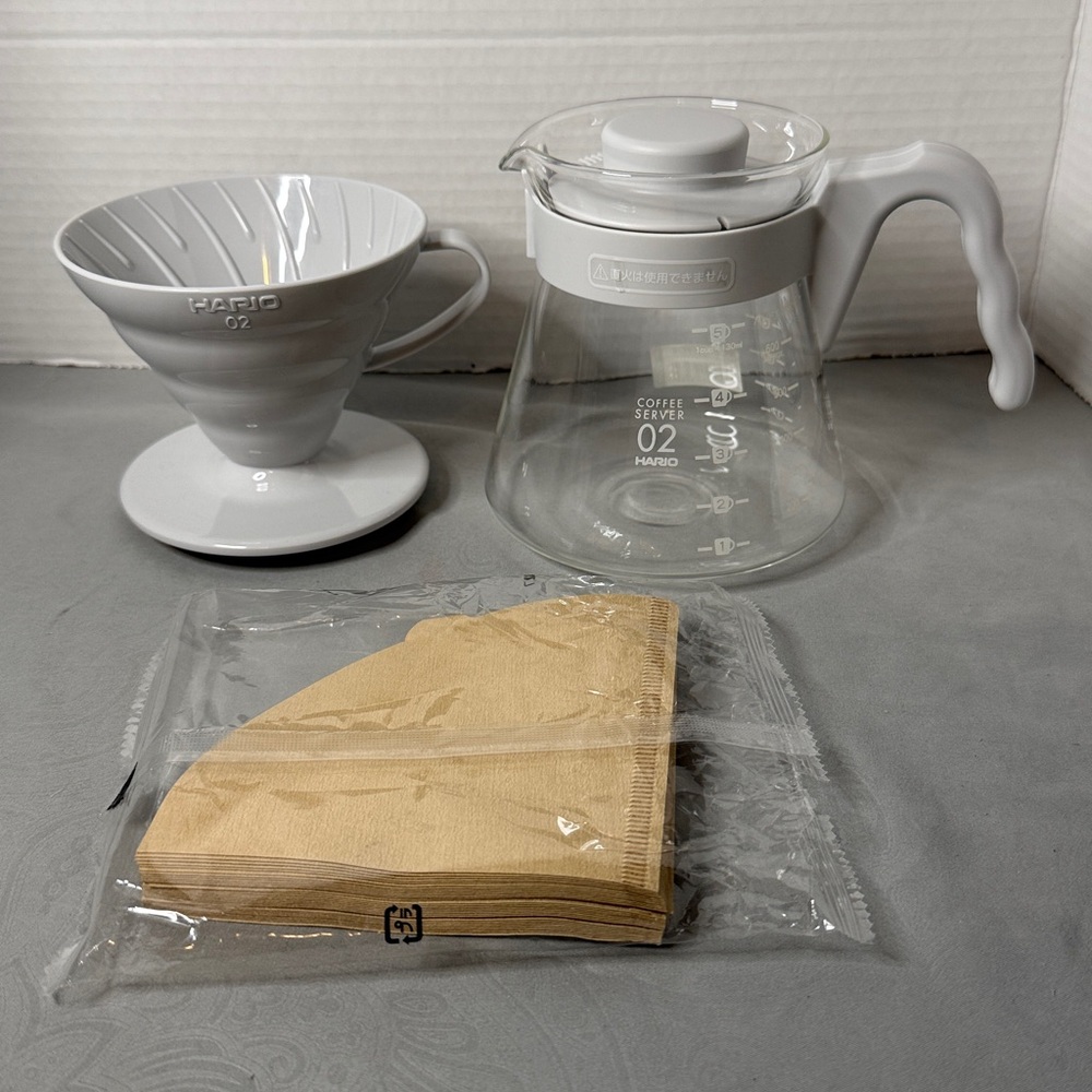HARIO V60 Coffee Server 02 Set Pour Over Coffee Brewing 1-4 Cups Made in Japan